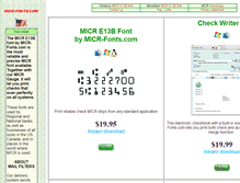 Tablet Screenshot of micr-fonts.com